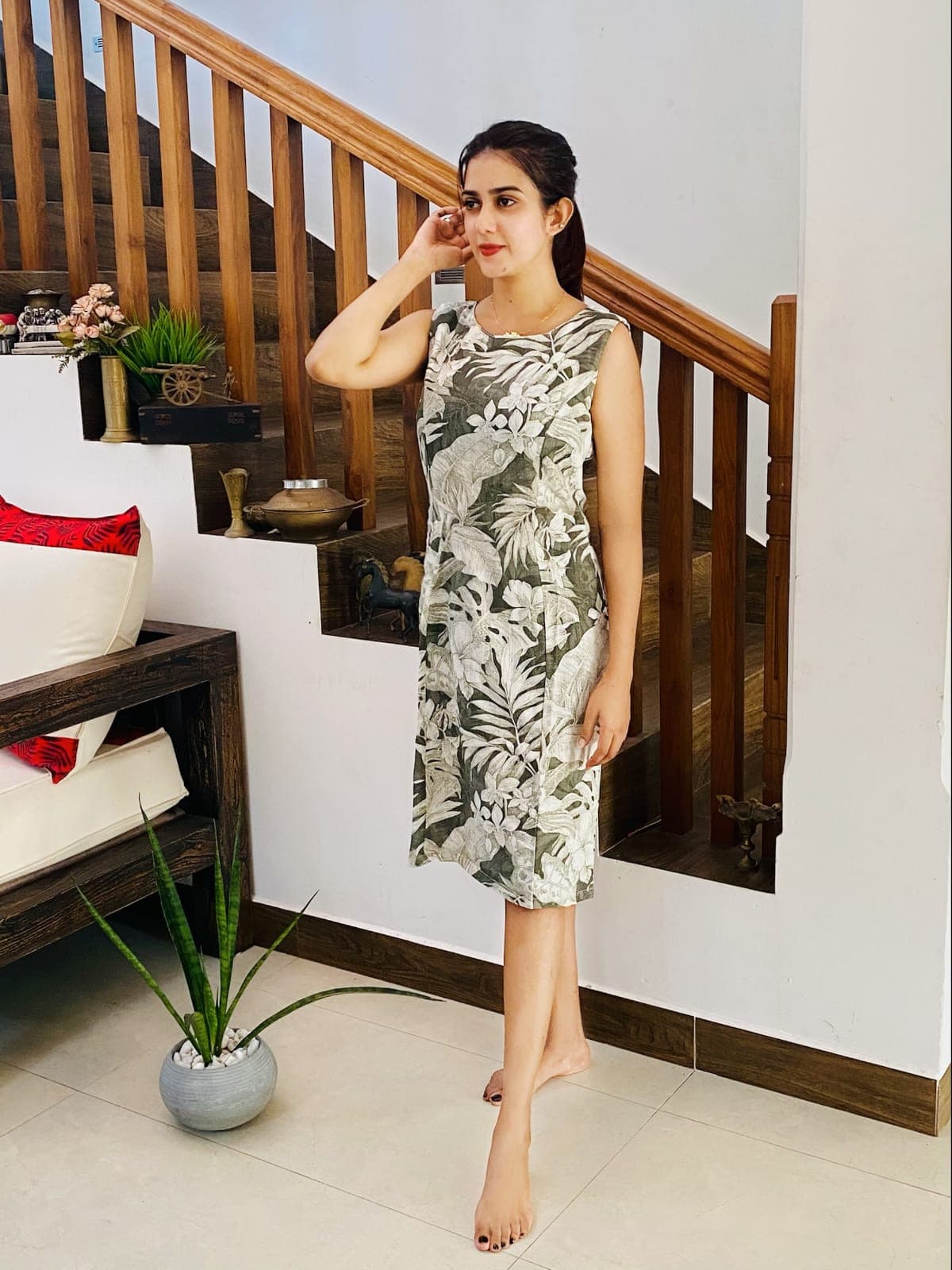 Floral green dress